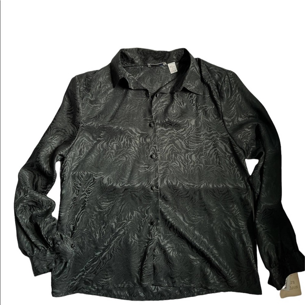 Worthington | Vintage Black Polyester Blouse size 14